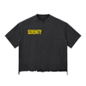 SERENITY Snow Wash Raw-Hem Boxy T-shirt