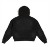 SERENITY Sun Fade Boxy Detachable Fur Hoodie