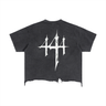 Psychedelic Vintage Wash Boxy Distressed Hem T-Shirt