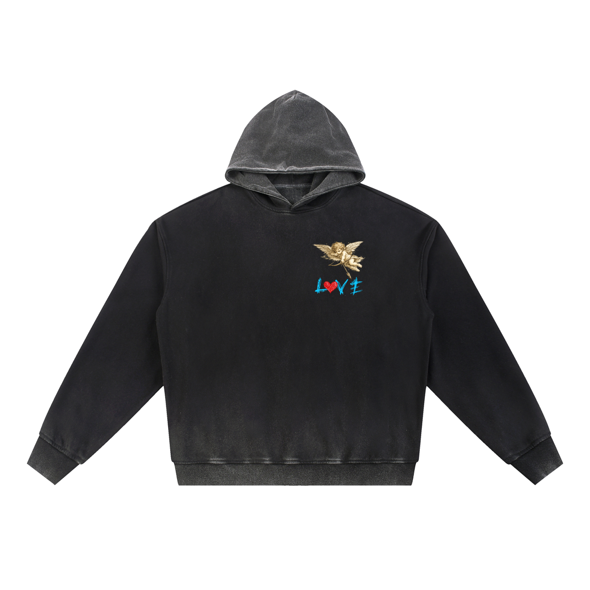 CUPID'S Vintage Washed Gradient Fleece Hoodie