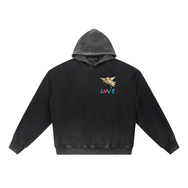 CUPID'S Vintage Washed Gradient Fleece Hoodie