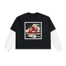 Layered Contrast Sleeve Cotton T-Shirt