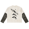 DREAMS AND WISHES YOUniverse Unisex Vintage Wash Leopard Paneled Layer T-Shirt