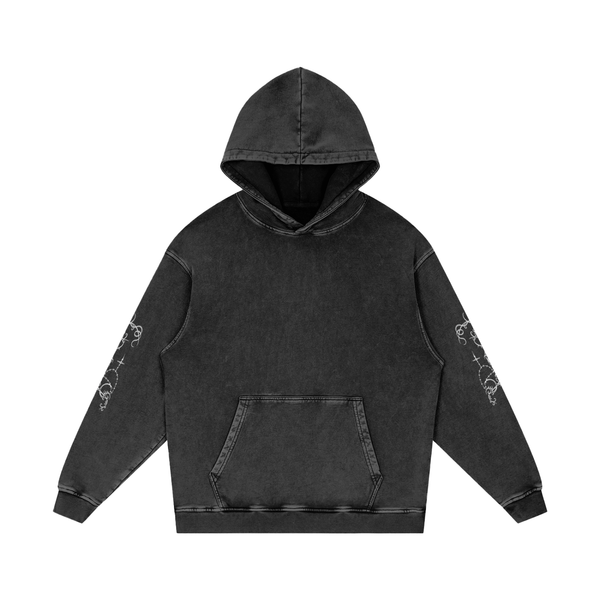 Pretty Girl Snow Washed Loose Cotton Hoodie