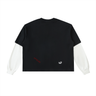 Layered Contrast Sleeve Cotton T-Shirt